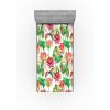 Ambesonne Floral Fitted Sheet, Valentine’s Day Theme Flowers Vintage Botanical Nature Ornament Art, Decorative Soft Fabric Bedding All-Round Elastic Pocket, Full Size, Dark Coral and Fern Green(Apple Green and Pastel Pink)