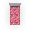 Ambesonne Floral Fitted Sheet, Valentine’s Day Theme Flowers Vintage Botanical Nature Ornament Art, Decorative Soft Fabric Bedding All-Round Elastic Pocket, Full Size, Dark Coral and Fern Green(Pale Ruby and Pastel Pink)