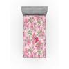 Ambesonne Floral Fitted Sheet, Valentine’s Day Theme Flowers Vintage Botanical Nature Ornament Art, Decorative Soft Fabric Bedding All-Round Elastic Pocket, Full Size, Dark Coral and Fern Green(Pistachio Green and Pale Rose)