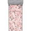 Ambesonne Floral Fitted Sheet & Pillow Sham Set, Valentine’s Day Theme Vintage Style Romantic Roses Pattern Plot, Decorative Printed 3 Piece Bedding Decor Set, King, Dark Fuchsia and Slate Blue(Pale Salmon and Grey Pink)