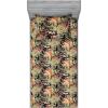 Ambesonne Floral Fitted Sheet & Pillow Sham Set, Valentine’s Day Theme Vintage Style Romantic Roses Pattern Plot, Decorative Printed 3 Piece Bedding Decor Set, King, Dark Fuchsia and Slate Blue(Pale Orange Sage Green)