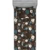 Ambesonne Floral Fitted Sheet & Pillow Sham Set, Valentine’s Day Theme Vintage Style Romantic Roses Pattern Plot, Decorative Printed 3 Piece Bedding Decor Set, King, Dark Fuchsia and Slate Blue(Seal Brown Dark Teal)