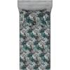 Ambesonne Floral Fitted Sheet & Pillow Sham Set, Valentine’s Day Theme Vintage Style Romantic Roses Pattern Plot, Decorative Printed 3 Piece Bedding Decor Set, King, Dark Fuchsia and Slate Blue(Dark Teal and Pale Grey)