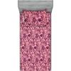Ambesonne Floral Fitted Sheet & Pillow Sham Set, Valentine’s Day Theme Vintage Style Romantic Roses Pattern Plot, Decorative Printed 3 Piece Bedding Decor Set, King, Dark Fuchsia and Slate Blue(Soft Pink and Dark Magenta)