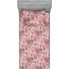 Ambesonne Floral Fitted Sheet & Pillow Sham Set, Valentine’s Day Theme Vintage Style Romantic Roses Pattern Plot, Decorative Printed 3 Piece Bedding Decor Set, King, Dark Fuchsia and Slate Blue(Pale Rose and Pastel Pink)