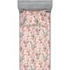 Ambesonne Floral Fitted Sheet & Pillow Sham Set, Valentine’s Day Theme Vintage Style Romantic Roses Pattern Plot, Decorative Printed 3 Piece Bedding Decor Set, King, Dark Fuchsia and Slate Blue(Sand Brown and Pale Teal)