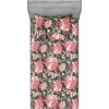 Ambesonne Floral Fitted Sheet & Pillow Sham Set, Valentine’s Day Theme Vintage Style Romantic Roses Pattern Plot, Decorative Printed 3 Piece Bedding Decor Set, King, Dark Fuchsia and Slate Blue(Dried Rose Olive Green)