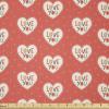 Ambesonne Love Fabric by the Yard, Hipster Hearts Pattern with Love You Texts Heart Shapes Valentines Day Theme, Stretch Knit Fabric for Clothing Sewing and Arts Crafts, 10 Yards, Vermilion Multicolor
