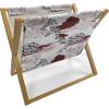 Ambesonne Love Magazine and Book Holder, Romance of The Roses Valentine’s Day Vintage Spring Season Pattern Illustration, Floor Rack Decor for Interior of Home & Office, 22″ x 19″, Rose Dark Pink(White Burgundy)