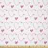 Ambesonne Modern Fabric by the Yard, Love Theme Romantic Repetitive Pattern of Hearts in Monochrome Style Valentine’s Day, Stretch Knit Fabric for Clothing Sewing and Arts Crafts, 10 Yards, Pink White(Pink White)