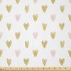Ambesonne Pink Hearts Fabric by The Yard, Evenly Arranged Hand Sketched Hearts Illustration Valentine, Stretch Knit Fabric for Clothing Sewing and Arts Crafts, 10 Yards, Pale Earth Yellow Rose(Pale Earth Yellow Rose)