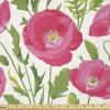 Ambesonne Poppy Flower Fabric by The Yard, Leaves and Petals Watercolors Bouquet Romance Inspiration Valentines Day, Stretch Knit Fabric for Clothing Sewing and Arts Crafts, 5 Yards, Green Pink Cream(Green Pink Cream)