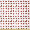 Ambesonne Romantic Fabric by The Yard, Heart Pattern Lovers Valentines Day Honeymoon Girls Doodle Design, Stretch Knit Fabric for Clothing Sewing and Arts Crafts, 5 Yards, Orange White(Orange White)