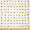 Ambesonne Romantic Fabric by The Yard, Watercolor Golden Yellow Toned Hearts Lovers Valentines Day Design Pattern, Stretch Knit Fabric for Clothing Sewing and Arts Crafts, 5 Yards, Pale Coffee White(Pale Coffee White)