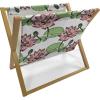 Ambesonne Romantic Magazine and Book Holder, Valentine’s Day Couple Tango Dancing on Stage Lovers Celebration Wedding, Floor Rack Decor for Interior of Home & Office, 22″ x 19″, Red Grey Slate Blue(White Rose and Green)