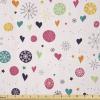 Ambesonne Winter Fabric by The Yard, Colorful Pastel Snowflakes Circles Hearts Celebration Noel Valentines Stars Doodle, Stretch Knit Fabric for Clothing Sewing and Arts Crafts, 5 Yards, Multicolor(Multicolor)