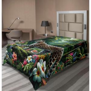 Ambesonne Cat Flat Sheet, Romantic Date Night of Kitties Drinking Milkshake Cozy Night Scene Valentines, Soft and Comfortable Top Sheet Decorative Bedding 1 Piece, Full Size, Dark Blue Apricot(Green and Multicolor)