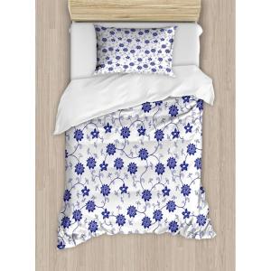 Ambesonne Dog Driver Duvet Cover Set, Romantic Chihuahua with Balloon Rose Flower Valentines Love Date Celebration, Decorative 3 Piece Bedding Set with 2 Pillow Shams, King Size, Red Yellow(Violet Blue White)