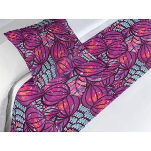 Ambesonne Floral Bed Runner Set, Realistic Painting Print A Million Roses to My Love Valentines Day, Decorative Bedding Scarf and 2 Pillow Shams for Hotels Homes, King, Pale Pink Dark Pink and Ecru(Purple Pink Blue Grey)