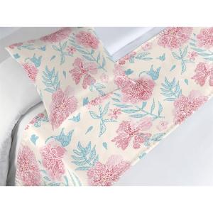 Ambesonne Floral Bed Runner Set, Realistic Painting Print A Million Roses to My Love Valentines Day, Decorative Bedding Scarf and 2 Pillow Shams for Hotels Homes, King, Pale Pink Dark Pink and Ecru(Ruby Beige and Sea Blue)
