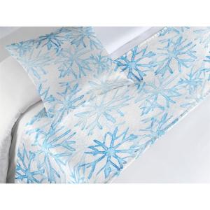 Ambesonne Floral Bed Runner Set, Realistic Painting Print A Million Roses to My Love Valentines Day, Decorative Bedding Scarf and 2 Pillow Shams for Hotels Homes, King, Pale Pink Dark Pink and Ecru(Deep Sky Blue Off White)