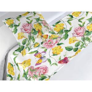 Ambesonne Floral Bed Runner Set, Romantic Concept Art Featuring Rose Flowers Hearts Leaves Valentine, Decorative Bedding Scarf and 2 Pillow Shams for Hotels Homes, Queen, Pastel Pink and Fern Green(Mustard and Pale Olive Green)