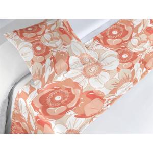 Ambesonne Floral Bed Runner Set, Romantic Concept Art Featuring Rose Flowers Hearts Leaves Valentine, Decorative Bedding Scarf and 2 Pillow Shams for Hotels Homes, Queen, Pastel Pink and Fern Green(White Pale Rust and Cinnamon)