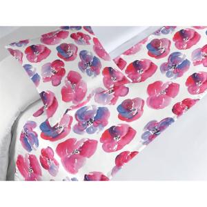 Ambesonne Floral Bed Runner Set, Romantic Concept Art Featuring Rose Flowers Hearts Leaves Valentine, Decorative Bedding Scarf and 2 Pillow Shams for Hotels Homes, Queen, Pastel Pink and Fern Green(Dark Pink and Ceil Blue)