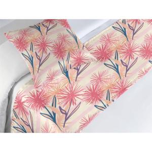 Ambesonne Floral Bed Runner Set, Romantic Concept Art Featuring Rose Flowers Hearts Leaves Valentine, Decorative Bedding Scarf and 2 Pillow Shams for Hotels Homes, Queen, Pastel Pink and Fern Green(Coral Salmon Soft Pink)