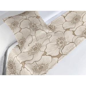 Ambesonne Floral Bed Runner Set, Valentine’s Day Theme Flowers Vintage Botanical Nature Ornament Art, Decorative Bedding Scarf and a Pillow Sham for Hotels Homes, Twin, Dark Coral and Fern Green(Dark Tan Champagne and Grey)