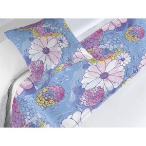 Ambesonne Floral Bed Runner Set, Valentine’s Day Theme Flowers Vintage Botanical Nature Ornament Art, Decorative Bedding Scarf and a Pillow Sham for Hotels Homes, Twin, Dark Coral and Fern Green(Lavender Blue and Pale Lilac)