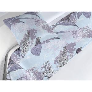 Ambesonne Floral Bed Runner Set, Valentine’s Day Theme Flowers Vintage Botanical Nature Ornament Art, Decorative Bedding Scarf and a Pillow Sham for Hotels Homes, Twin, Dark Coral and Fern Green(Lavender Blue and Grey)