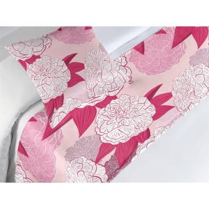 Ambesonne Floral Bed Runner Set, Valentine’s Day Theme Flowers Vintage Botanical Nature Ornament Art, Decorative Bedding Scarf and a Pillow Sham for Hotels Homes, Twin, Dark Coral and Fern Green(Dark Pink White and Blush)