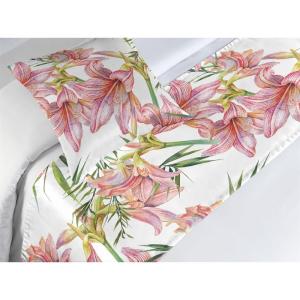 Ambesonne Floral Bed Runner Set, Valentine’s Day Theme Grunge Style Repetitive Rose Flowers Abstract, Decorative Bedding Scarf and 2 Pillow Shams for Hotels Homes, King, Pale Fuchsia and Sepia(Raspberry and Pistachio Green)