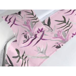 Ambesonne Floral Bed Runner Set, Valentine’s Day Theme Vintage Style Romantic Roses Pattern Plot, Decorative Bedding Scarf and a Pillow Sham for Hotels Homes, Twin, Dark Fuchsia and Slate Blue(Soft Pink and Dark Grey)