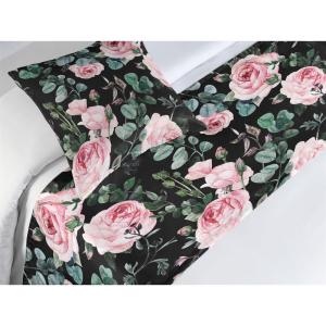 Ambesonne Floral Bed Runner Set, Valentine’s Day Theme Vintage Style Romantic Roses Pattern Plot, Decorative Bedding Scarf and a Pillow Sham for Hotels Homes, Twin, Dark Fuchsia and Slate Blue(Soft Pink and Hunter Green)