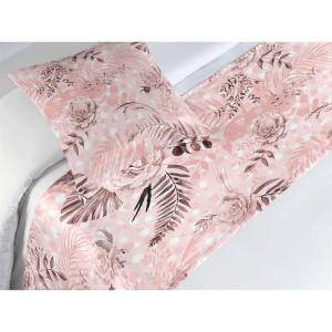 Ambesonne Floral Bed Runner Set, Valentine’s Day Theme Vintage Style Romantic Roses Pattern Plot, Decorative Bedding Scarf and a Pillow Sham for Hotels Homes, Twin, Dark Fuchsia and Slate Blue(Pale Salmon and Grey Pink)