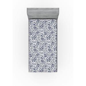 Ambesonne Floral Fitted Sheet, Realistic Painting Print A Million Roses to My Love Valentines Day, Decorative Soft Bedding All-Round Elastic Pocket, California King, Pale Pink Dark Pink and Ecru(Coconut and Dark Indigo)