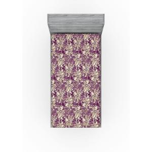 Ambesonne Floral Fitted Sheet, Realistic Painting Print A Million Roses to My Love Valentines Day, Decorative Soft Bedding All-Round Elastic Pocket, California King, Pale Pink Dark Pink and Ecru(Eggplant Sage Green and Mauve)