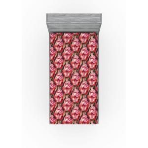 Ambesonne Floral Fitted Sheet, Realistic Painting Print A Million Roses to My Love Valentines Day, Decorative Soft Bedding All-Round Elastic Pocket, California King, Pale Pink Dark Pink and Ecru(Pale Pink Dark Pink and Ecru)