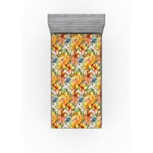 Ambesonne Floral Fitted Sheet, Realistic Painting Print A Million Roses to My Love Valentines Day, Decorative Soft Bedding All-Round Elastic Pocket, California King, Pale Pink Dark Pink and Ecru(Mustard Pale Olive Green)