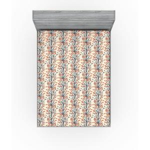 Ambesonne Floral Fitted Sheet, Realistic Painting Print A Million Roses to My Love Valentines Day, Decorative Soft Bedding All-Round Elastic Pocket, California King, Pale Pink Dark Pink and Ecru(Beige Vermilion and Grey)