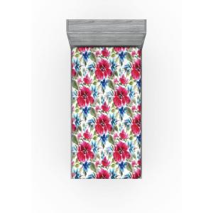 Ambesonne Floral Fitted Sheet, Realistic Painting Print A Million Roses to My Love Valentines Day, Decorative Soft Bedding All-Round Elastic Pocket, California King, Pale Pink Dark Pink and Ecru(Pastel Pink Sage Green)