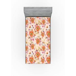 Ambesonne Floral Fitted Sheet, Valentine’s Day Concept Art Pastel Repetitive Roses Pattern Plot, Decorative Soft Bedding All-Round Elastic Pocket, California King, Dark Pink Blush and White(Salmon Fuchsia and Pale Peach)