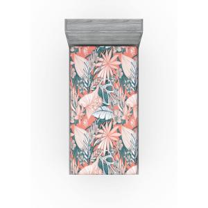 Ambesonne Floral Fitted Sheet, Valentine’s Day Concept Art Pastel Repetitive Roses Pattern Plot, Decorative Soft Bedding All-Round Elastic Pocket, California King, Dark Pink Blush and White(Coral Dark Cadet Blue)