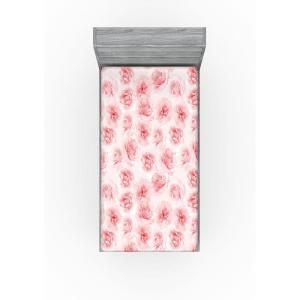 Ambesonne Floral Fitted Sheet, Valentine’s Day Concept Art Pastel Repetitive Roses Pattern Plot, Decorative Soft Bedding All-Round Elastic Pocket, California King, Dark Pink Blush and White(Dark Pink Blush and White)