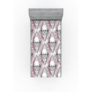 Ambesonne Floral Fitted Sheet, Valentine’s Day Concept Art Pastel Repetitive Roses Pattern Plot, Decorative Soft Bedding All-Round Elastic Pocket, California King, Dark Pink Blush and White(Blush White and Charcoal Grey)
