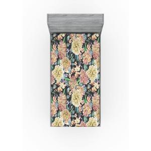 Ambesonne Floral Fitted Sheet, Valentine’s Day Concept Art Pastel Repetitive Roses Pattern Plot, Decorative Soft Bedding All-Round Elastic Pocket, California King, Dark Pink Blush and White(Pistachio Green and Soft Pink)
