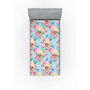 Ambesonne Floral Fitted Sheet, Valentine’s Day Concept Art Pastel Repetitive Roses Pattern Plot, Decorative Soft Bedding All-Round Elastic Pocket, California King, Dark Pink Blush and White(Pale Blue Soft Pink)