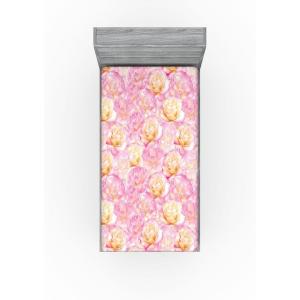 Ambesonne Floral Fitted Sheet, Valentine’s Day Concept Art Pastel Repetitive Roses Pattern Plot, Decorative Soft Bedding All-Round Elastic Pocket, California King, Dark Pink Blush and White(Pastel Pink and Pale Fuchsia)